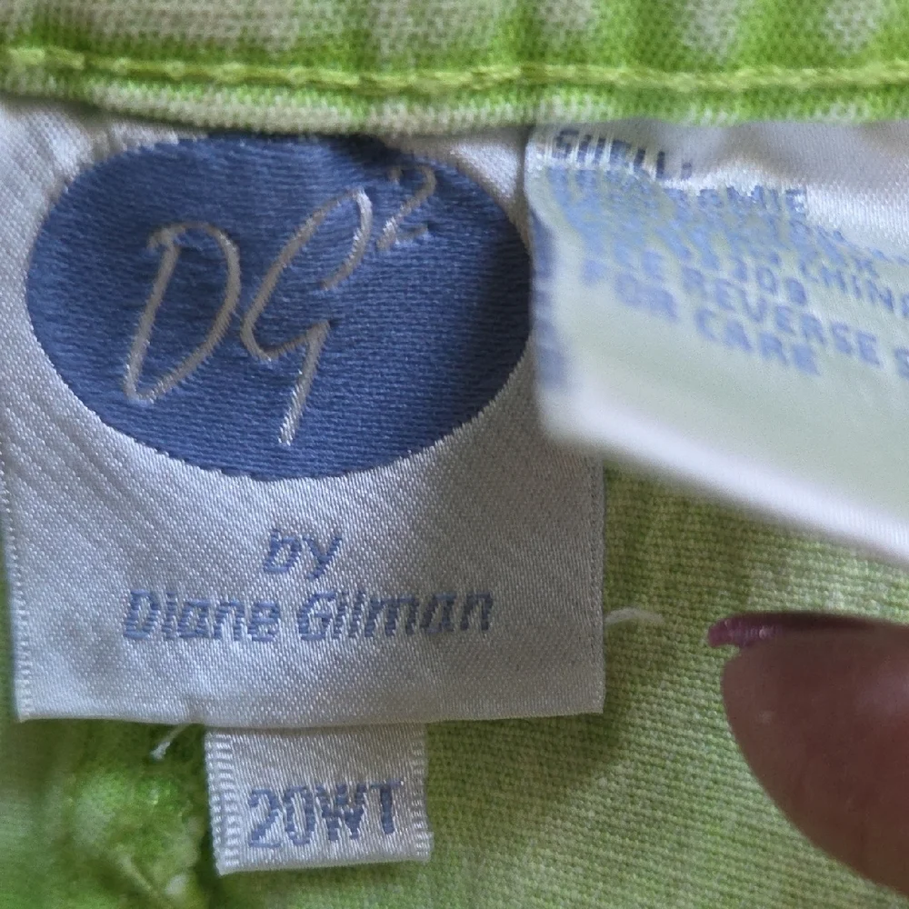 Diane Gilman Light Green Fabric Jeans With Decoration. - Picture 4 of 8